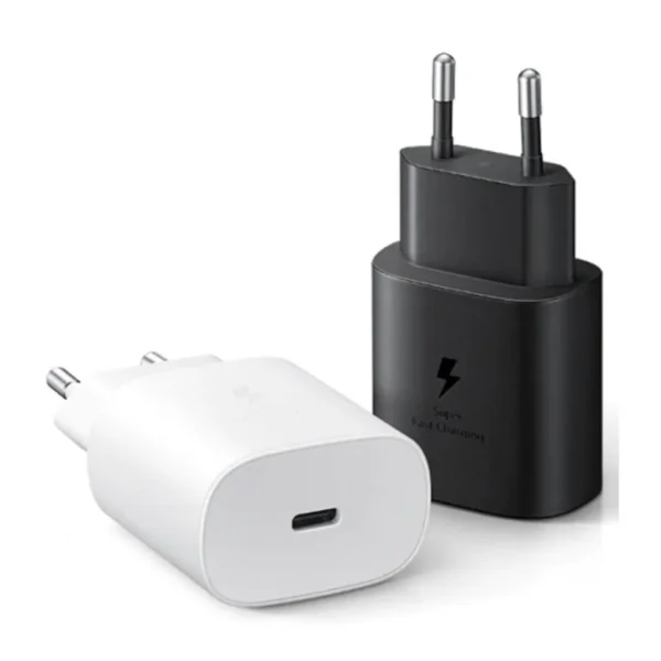شارژر دیواری سامسونگ ۲۵ وات دو پین | آداپتور Super Fast Charging اصلی USB-C
