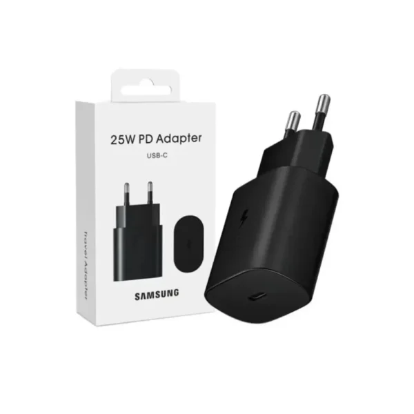 شارژر دیواری سامسونگ ۲۵ وات دو پین | آداپتور Super Fast Charging اصلی USB-C